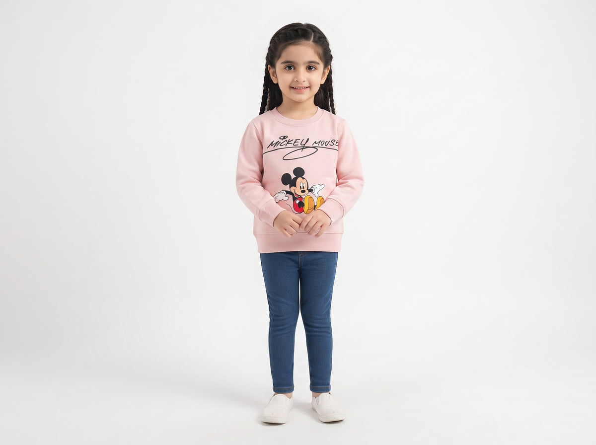 Disney Mickey Mouse Character Printed Kids Sweater – Cute Everyday Cotton Crewneck for Boys & Girls
