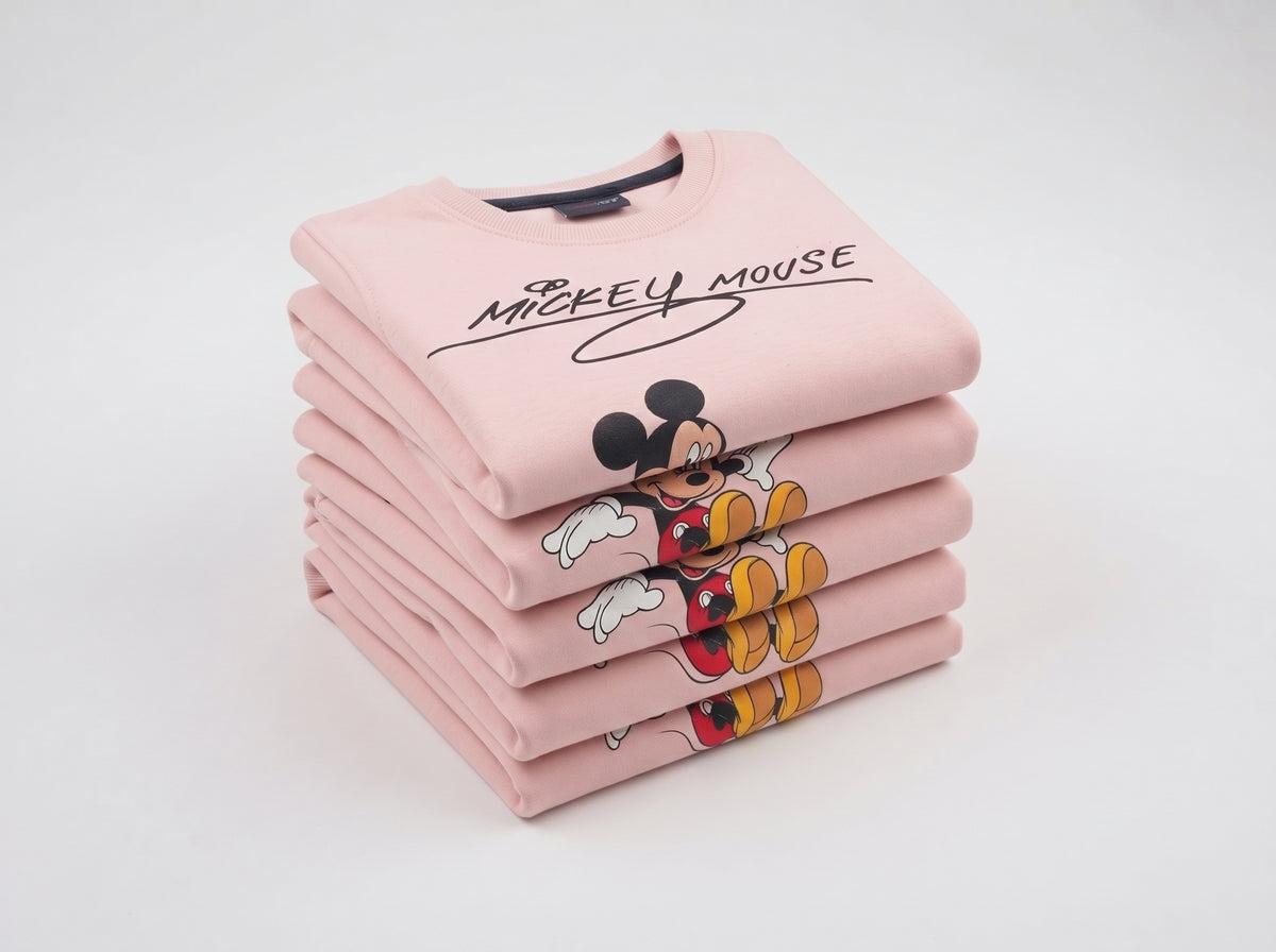 Disney Mickey Mouse Character Printed Kids Sweater – Cute Everyday Cotton Crewneck for Boys & Girls