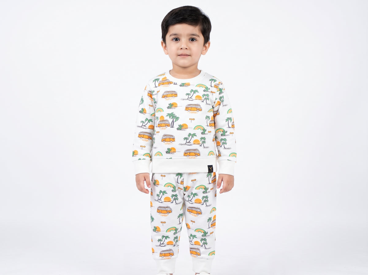 Toddler Beach Surf Sweatsuit Co-ord set