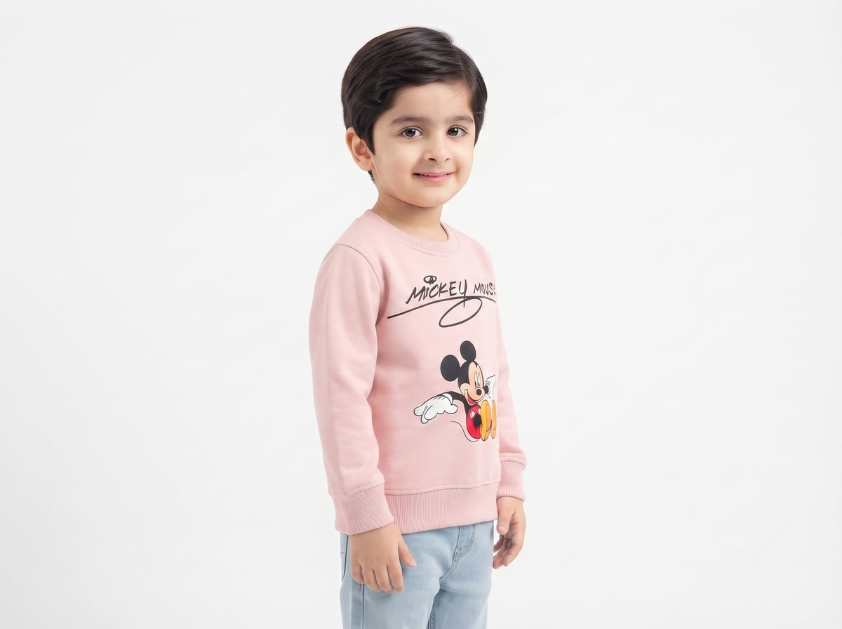 Disney Mickey Mouse Character Printed Kids Sweater – Cute Everyday Cotton Crewneck for Boys & Girls
