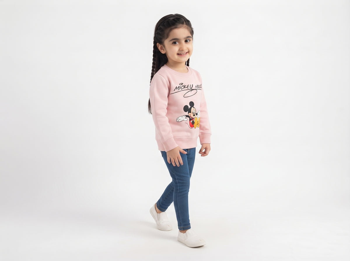 Disney Mickey Mouse Character Printed Kids Sweater – Cute Everyday Cotton Crewneck for Boys & Girls